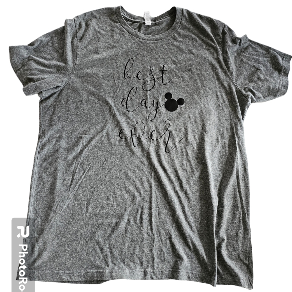 Bella Canvas MICKEY t-shirt gray women's 2xl best day ever soft comfortable